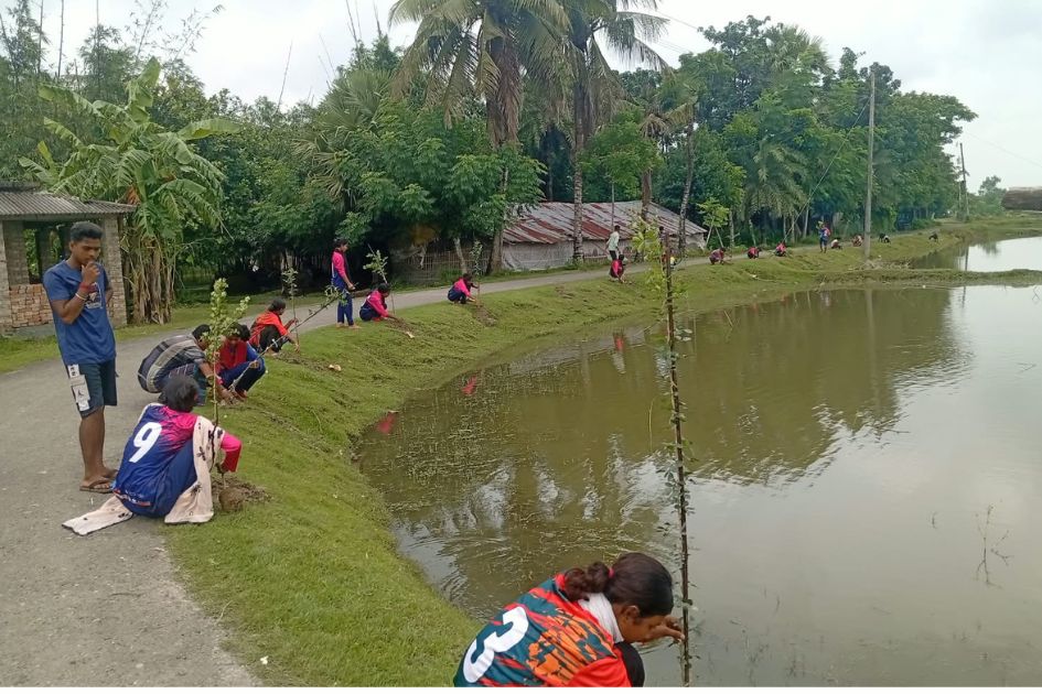 Children plant trees and seeds in Satkhira to fight climate change
