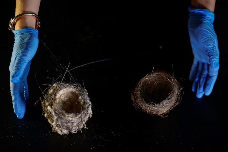 Bird nests woven with fibre-optic cables reveal Ukraine war impact