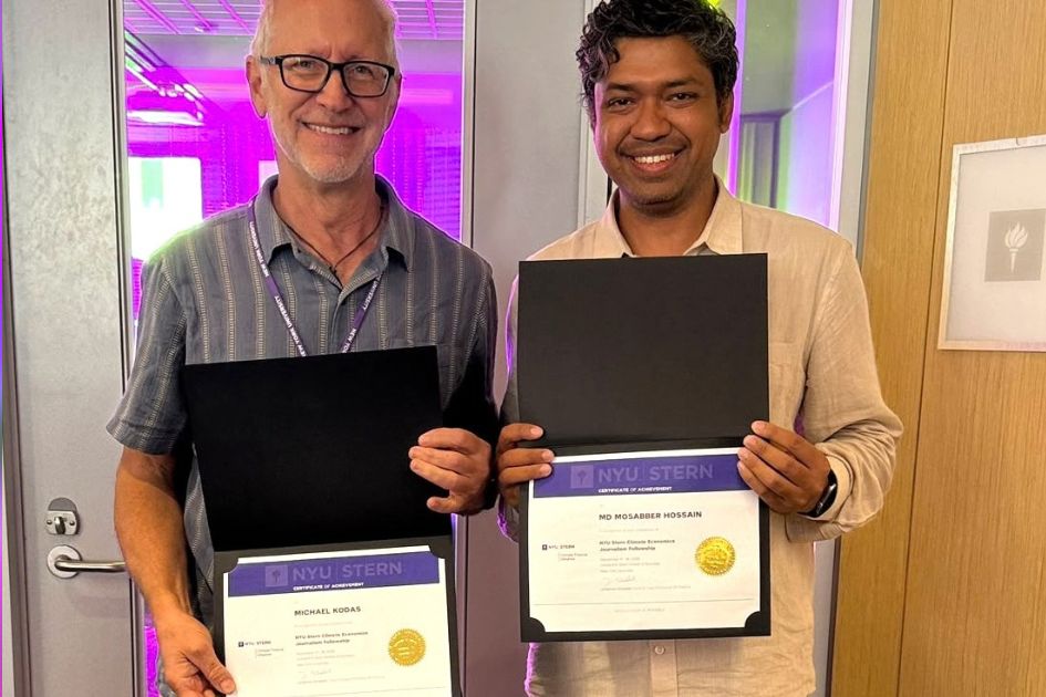 Bangladeshi journalist Mosabber takes a deeper look at climate finance at NYU Stern