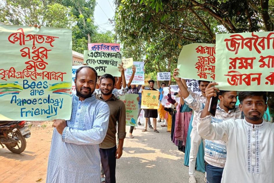 Silent march held in Rajshahi to mourn biodiversity lost to pesticides